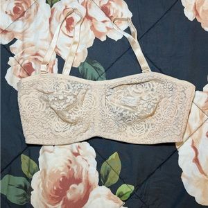 Wacoal Halo Lace Strapless Underwire Bra - Nude - 34DD